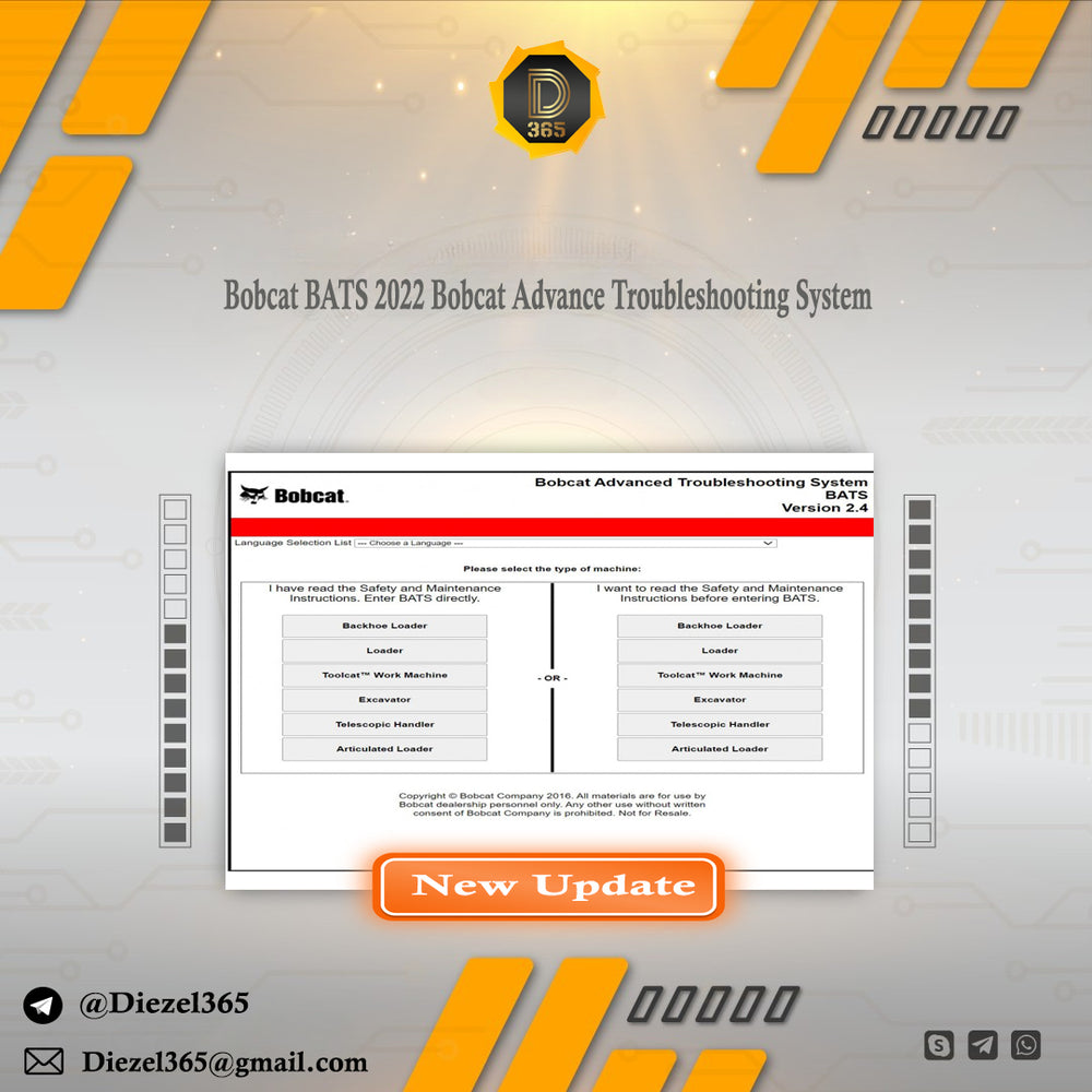 Bobcat BATS 2022 Bobcat Advance Troubleshooting System – Multi Language