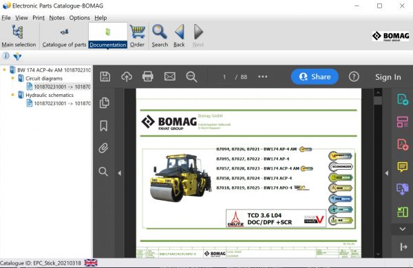 Bomag EPC 2023 Electronic Parts Catalogue