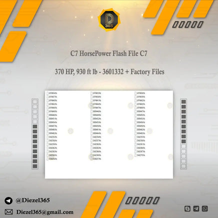C7 HorsePower Flash File C7 - 370 HP, 930 ft lb - 3601332 + Factory Files Diezel365