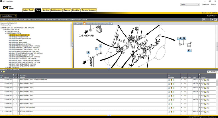 Caterpillar Lift Trucks 2024 MCFS-ASIA Parts Catalog