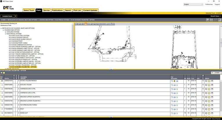 Caterpillar Lift Trucks 2024 MCFS-ASIA Parts Catalog