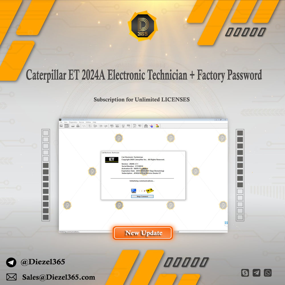 Caterpillar ET 2024A Electronic Technician with Factory Password 2024 Subscription for Unlimited LICENSES