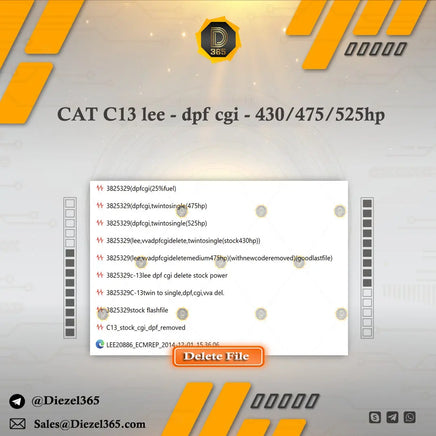 CAT C13 lee - dpf cgi - 430/475/525hp Diezel365