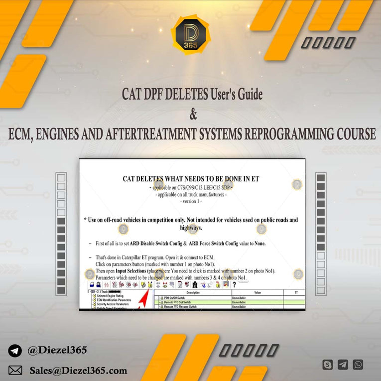 CAT DPF DELETES User's Guide 7 pdf & video + Cat ECM, ENGINES AND AFTERTREATMENT SYSTEMS REPROGRAMMING COURSE