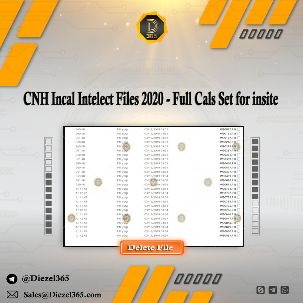 CNH Incal Intelect Files 2020 - Full Cals Set for Commins lnsite