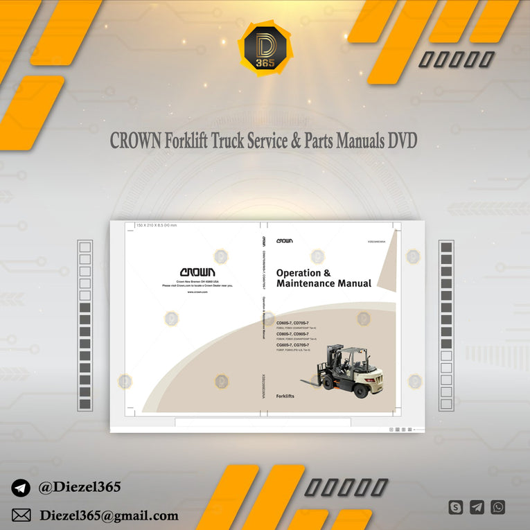 CROWN Forklift Truck Service Manuals & Parts Manual DVD