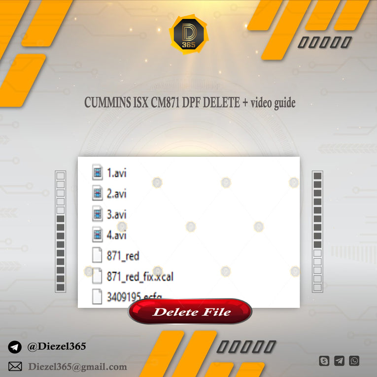 CUMMINS ISX CM871 DPF DELETE + video guide