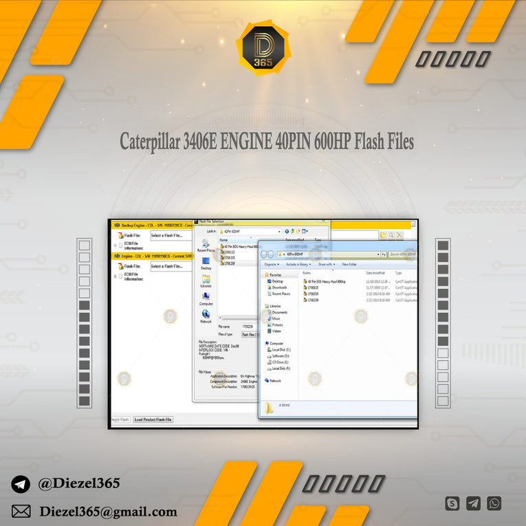 Caterpilllar 3406E ENGINE 40PIN 600HP Higher HP Flash Files