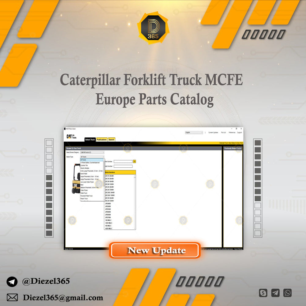 Caterpillar Forklift Truck MCFE – Europe 2024 Parts Catalog