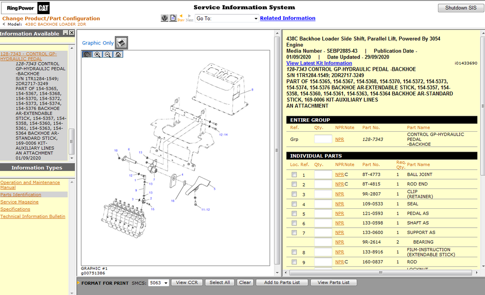 CAT SIS [12.2019] Parts & Service Manual 3D Images