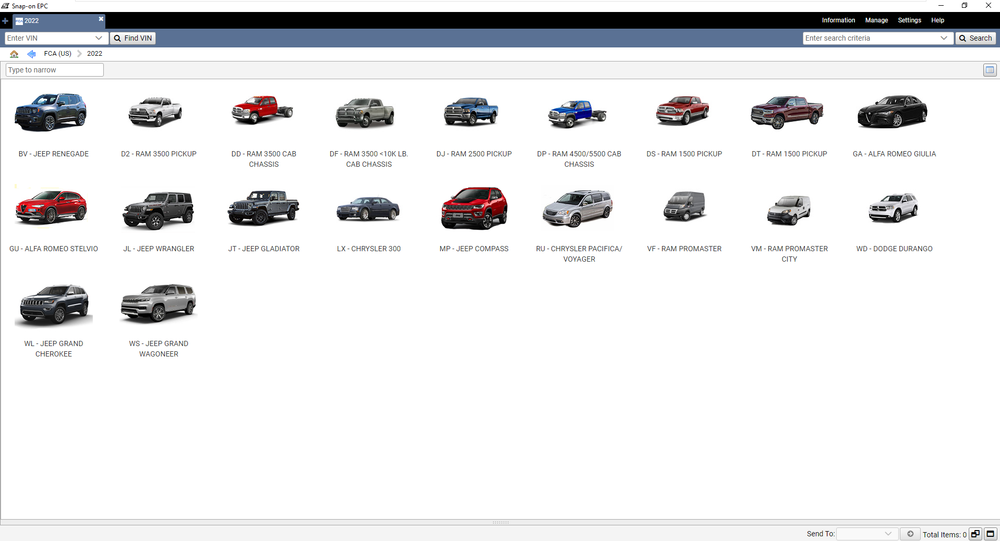 Chrysler FCA 2025 EPC5 Spare Parts Catalog