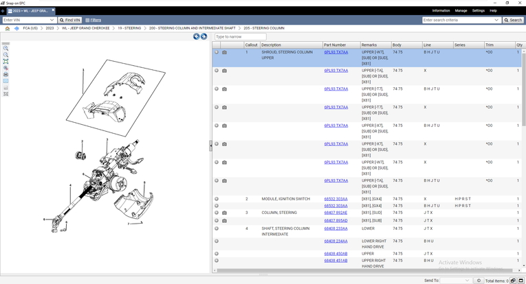 Chrysler FCA 2024 EPC5 Spare Parts Catalog