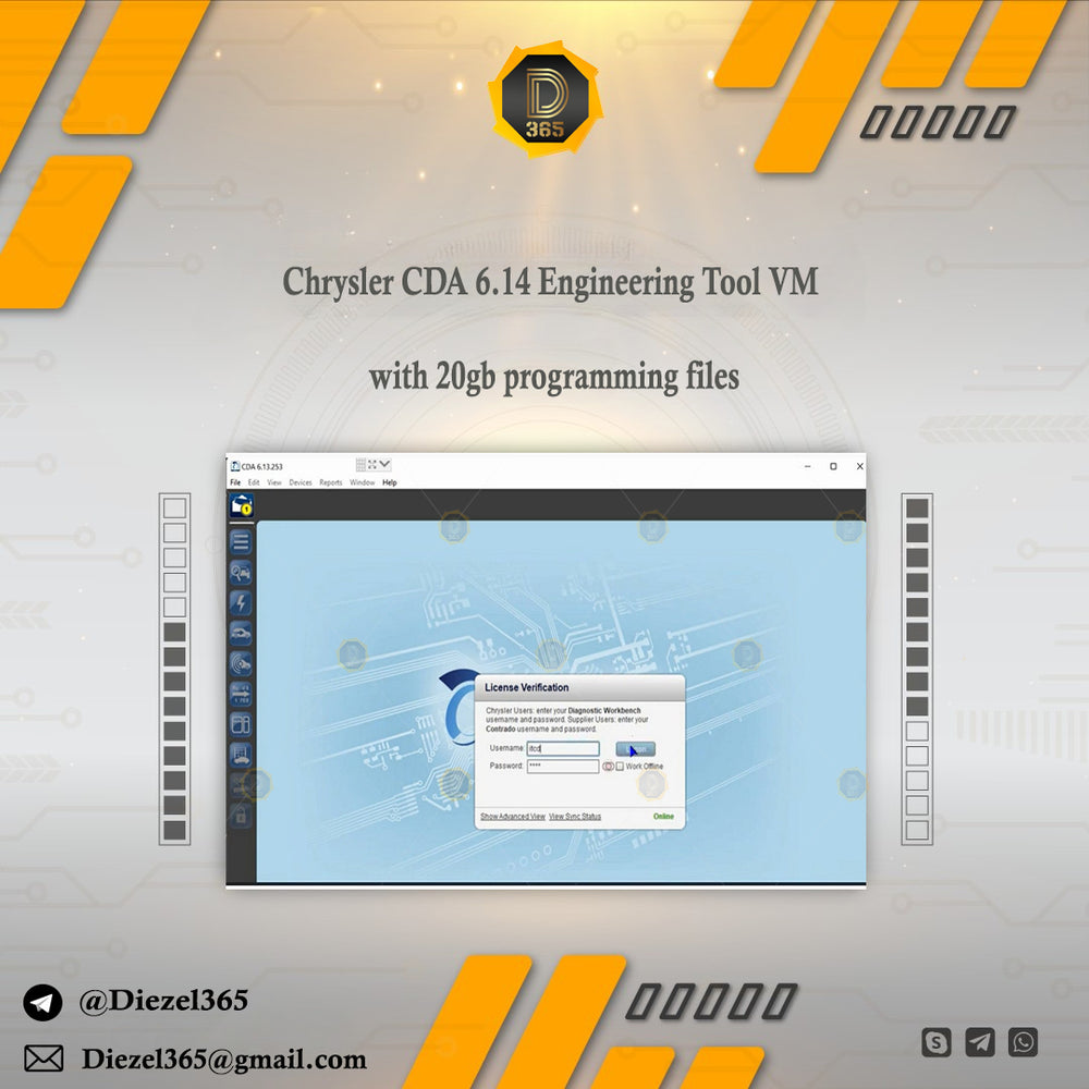 Chrysler CDA 6.14 Engineering Tool VM + 20gb programming files