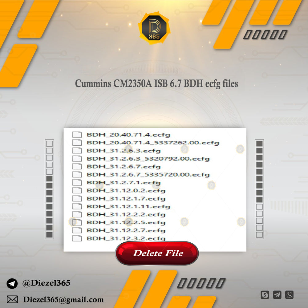 Cummins CM2350A ISB 6.7 BDH ecfg files