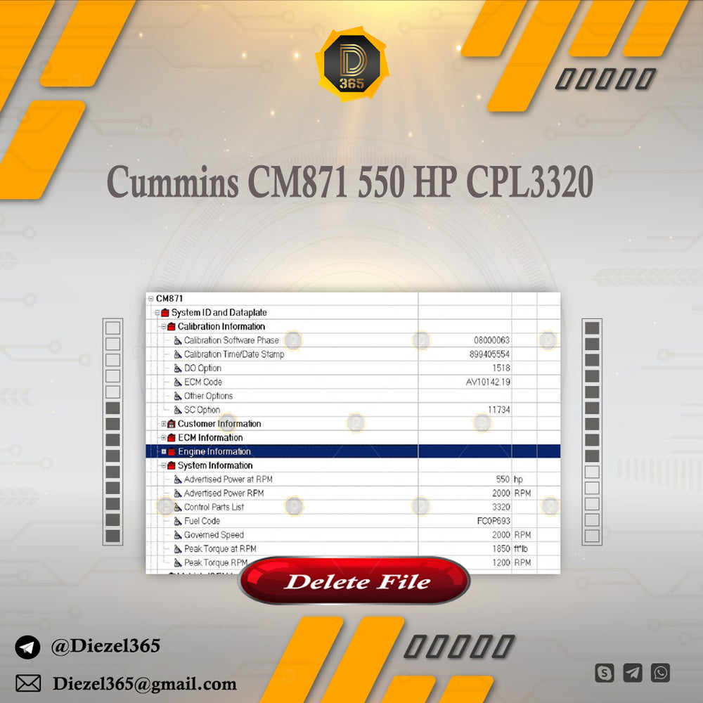 Commins CM871 550 HP CPL3320