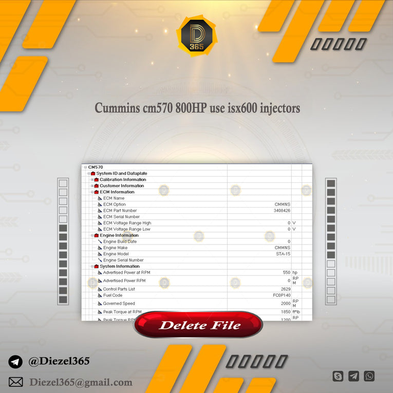 Commins cm570 800HP use isx600 injectors