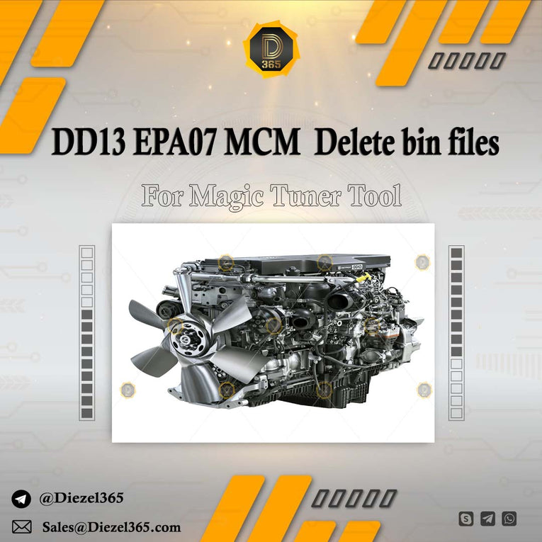 Detroit Diesel DD13 EPA07 MCM Delete bin files For Magic Tuner Tool