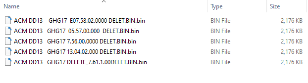 Detroit Diesel DD13 GHG17 ACM Delete bin files For Magic Tuner Tool