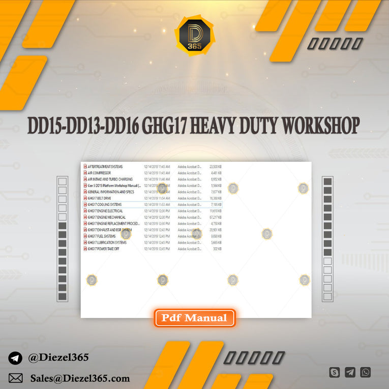 Detroit Diesel GHG17 HEAVY DUTY WORKSHOP PDF MANUALS DD15-DD13-DD16