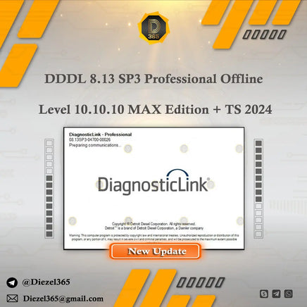 DDDL 8.13 SP3 Professional Offline Level 10.10.10 MAX Edition + TS with Unlimited LICENSES Subscription Diezel365