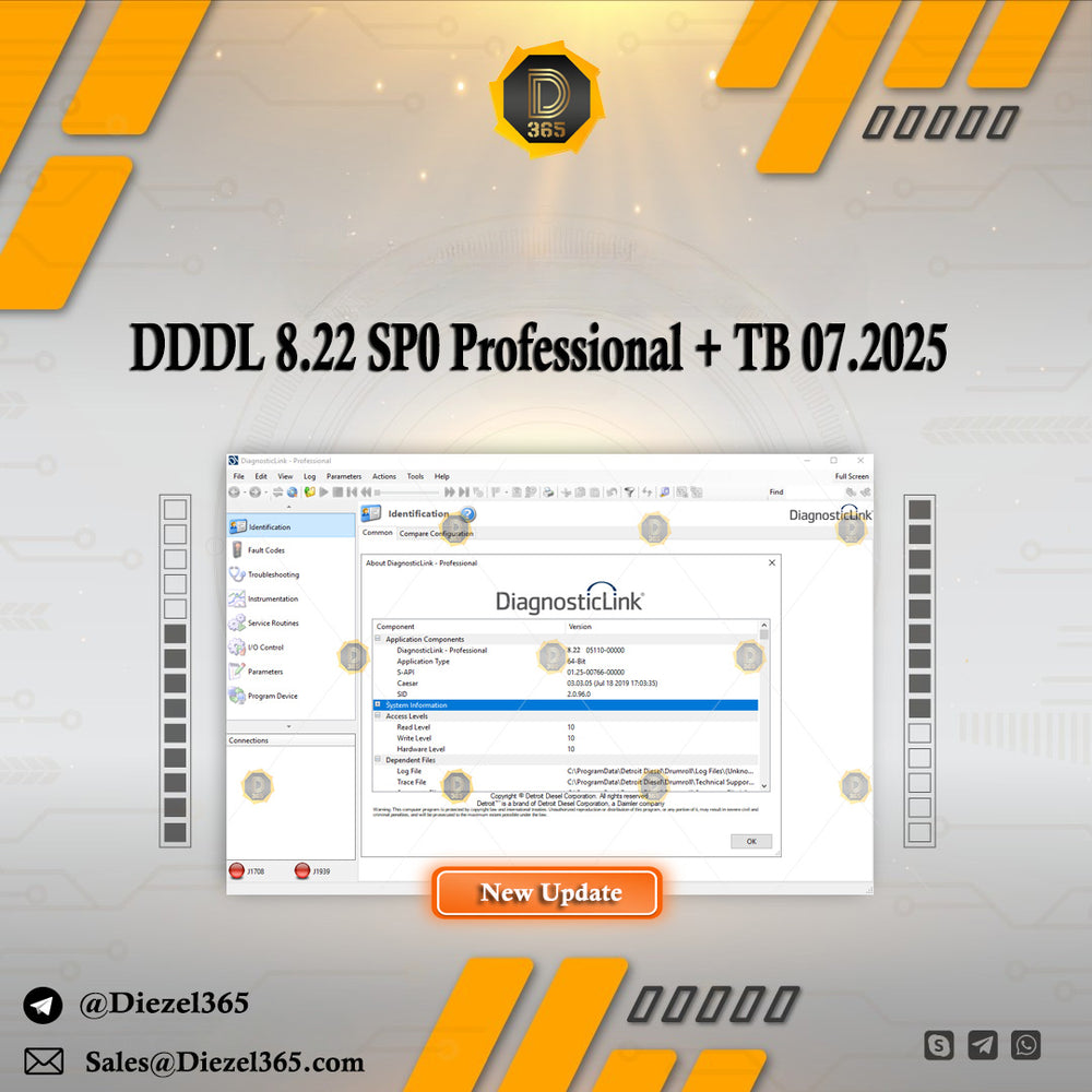 Detroit Diesel Diagnostic Link DDDL 8.22 SP0 Professional + Troubleshooting 07.2025