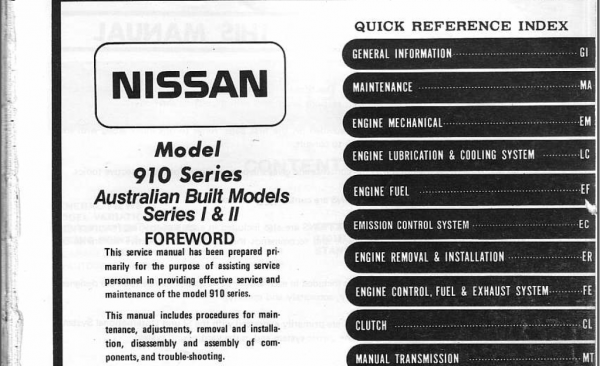 Datsun Vehicle Service Manuals PDF