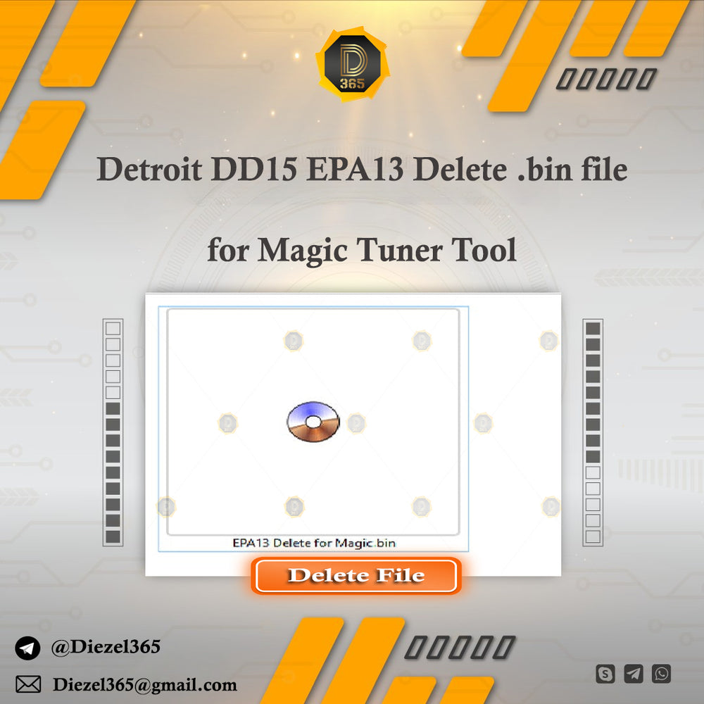 Detroit DD15 EPA13 Delete .bin file for Magic Tuner Tool