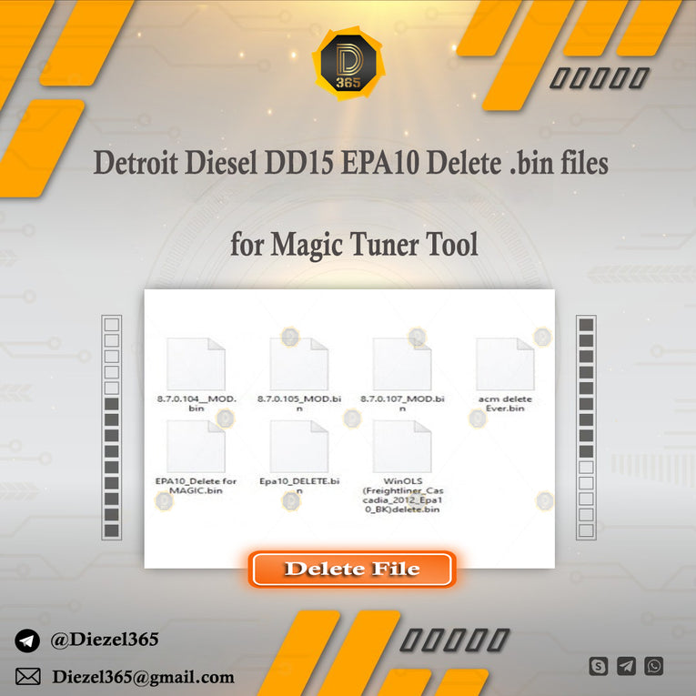 Detroit Diesel DD15 EPA10 Delete .bin files for Magic Tuner Tool