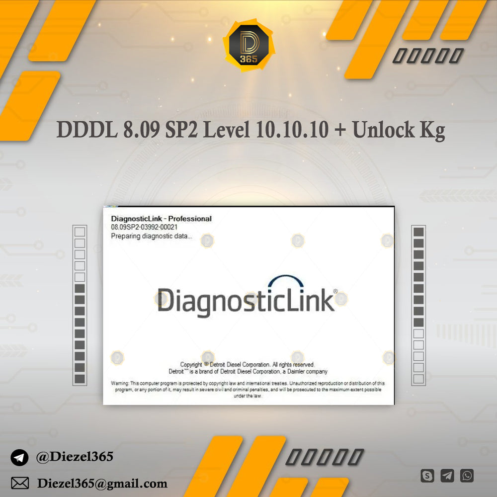 Detroit Diesel Diagnostic Link DDDL 8.09 SP2 Level 10 + Unlock Kg