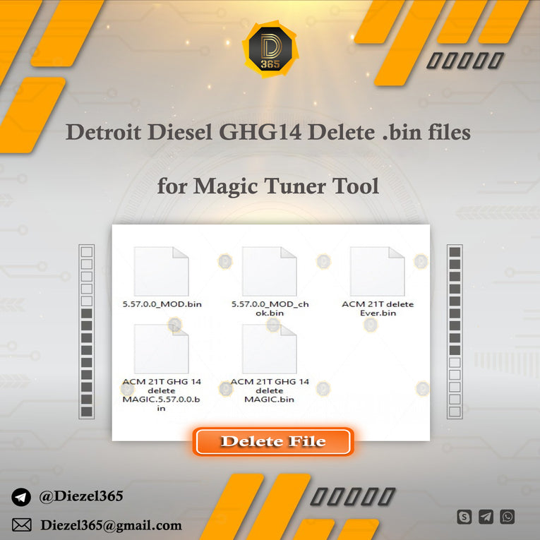 Detroit Diesel GHG14 Delete .bin files for Magic Tuner Tool