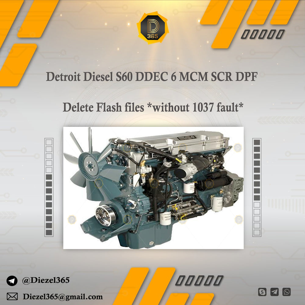 Detroit Diesel S60 DDEC 6 MCM SCR DPF Delete Flash files *without 1037 fault*