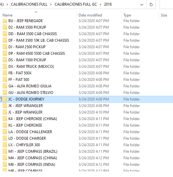 Dodge/Chrysler/Jeep/FIAT ECU ECM, ABS, BCM, TCM of Calibration files 2001 - 2020