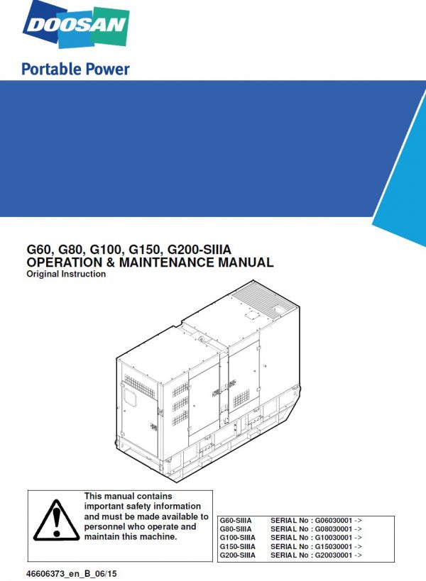 Doosan Ingersoll Rand Operation Maintenance Manual PDF