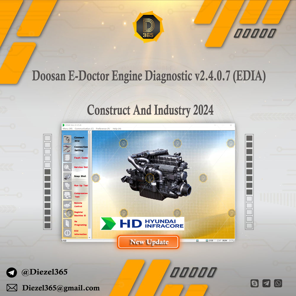 Doosan E-Doctor Engine Diagnostic 2.4.0.7 (EDIA) Construct And Industry 2024