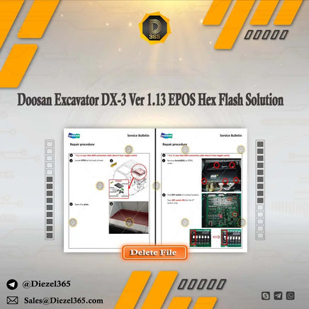 Doosan Excavator DX-3 Ver 1.13 EPOS Hex Flash Solution Diezel365
