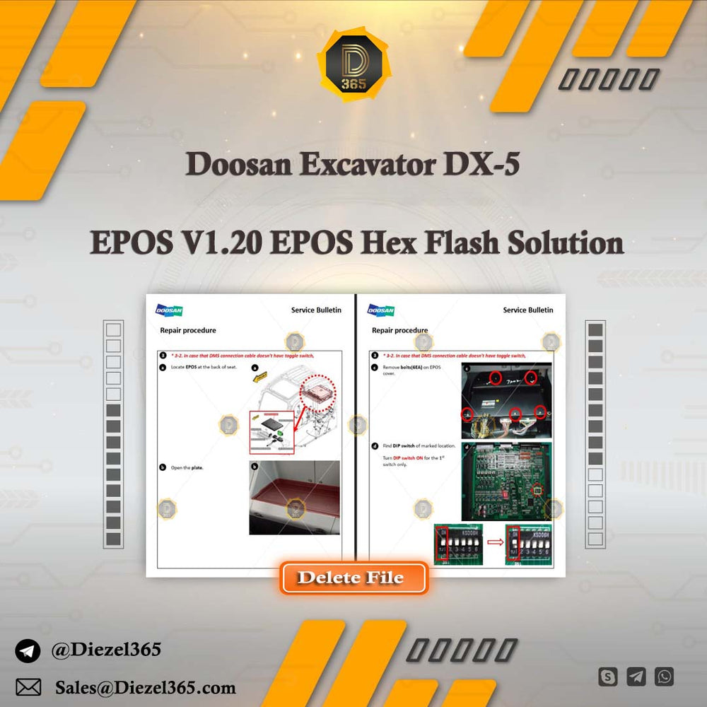 Doosan Excavator DX-5 EPOS V1.20 EPOS Hex Flash Solution