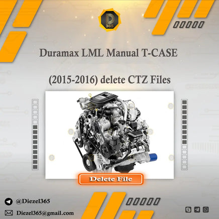 Duramax LML Manual T-CASE (2015-2016) delete CTZ Files Diezel365