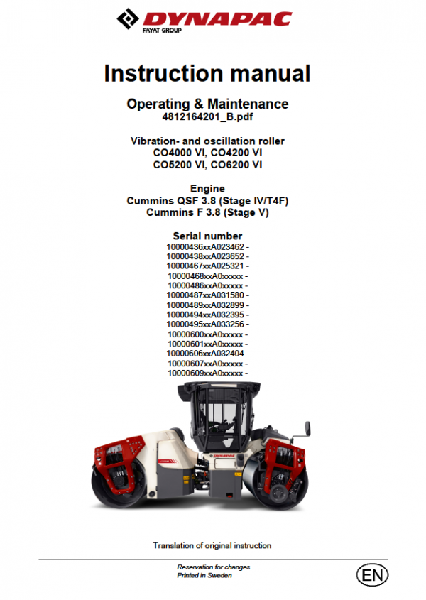 Dynapac Operation & Maintenance Manual PDF