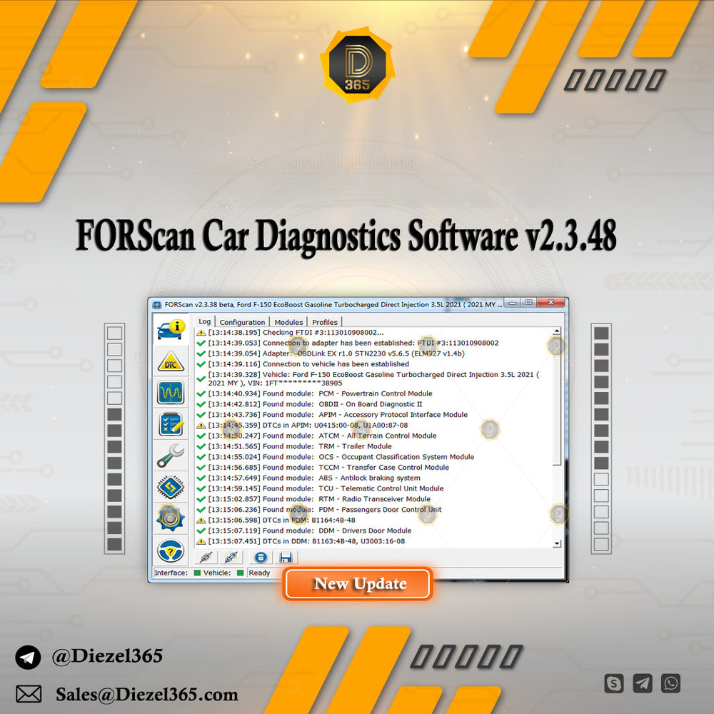 Ford FORScan Car Diagnostics Software v2.3.48 + Unlock Keygen