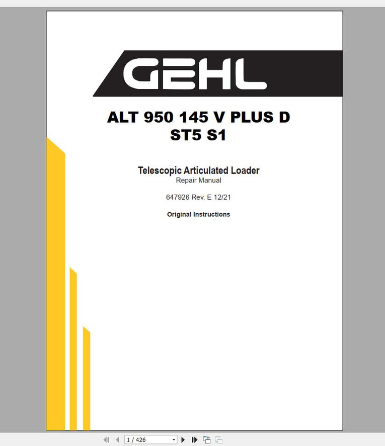 GEHL Machinery Heavy Equipment 2022 Service Manuals, Hydraulic & Electrical Schematic DVD