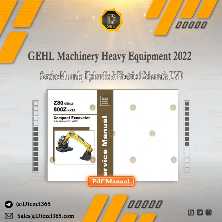 GEHL Machinery Heavy Equipment 2022 Service Manuals, Hydraulic & Electrical Schematic DVD