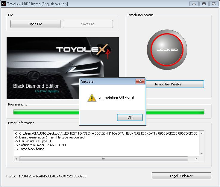 ToyoLex 4 Black Diamond Edition for Immobilizer Systems