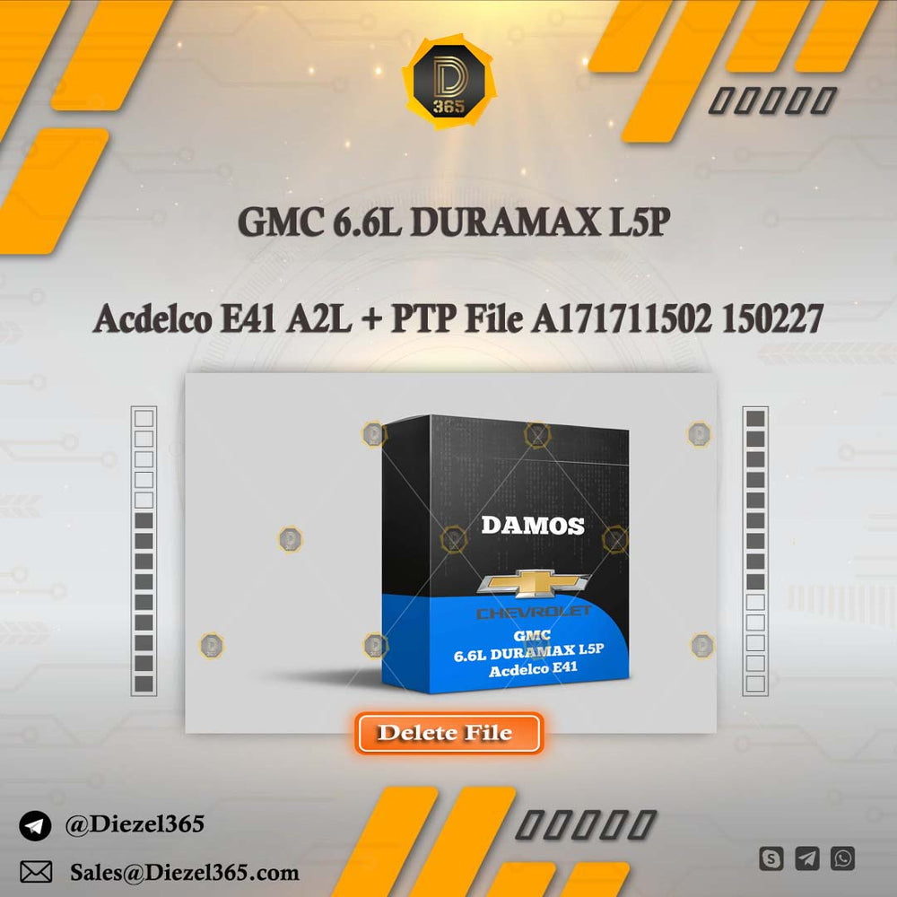 GMC 6.6L DURAMAX L5P Acdelco E41 A2L +PTP File A171711502 150227