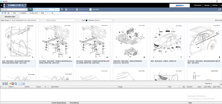 General Motors GMIO EPC 2024 Parts Catalog - VMWare