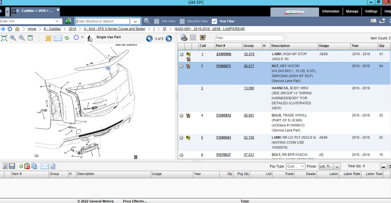 General Motors North America GM NA 2024 Parts Catalog