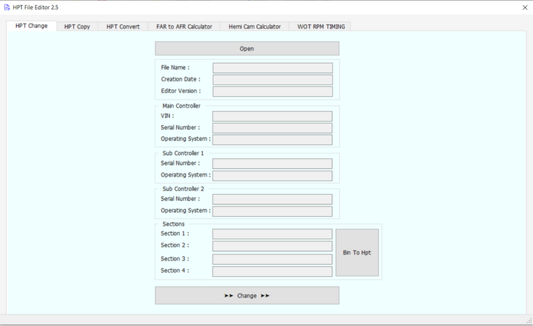 HPT File Editor 2.5 - BIN to HPT Converter 2024