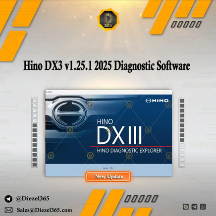 Hino DX3 v1.25.1 2025 Diagnostic Software + Unlock Keygen Diezel365