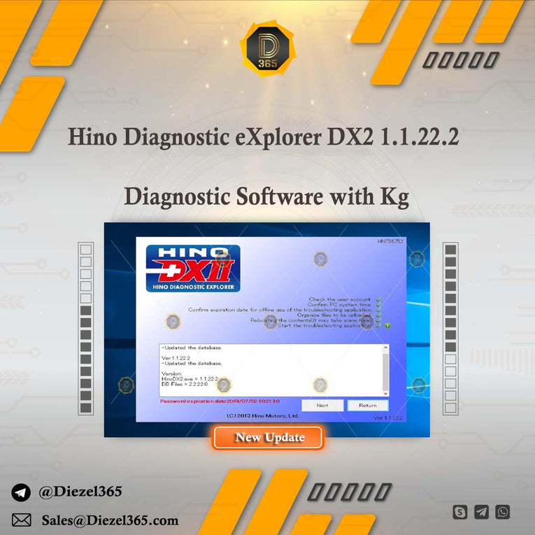 Hino Diagnostic eXplorer DX2 1.1.22.2 Diagnostic Software with Kg