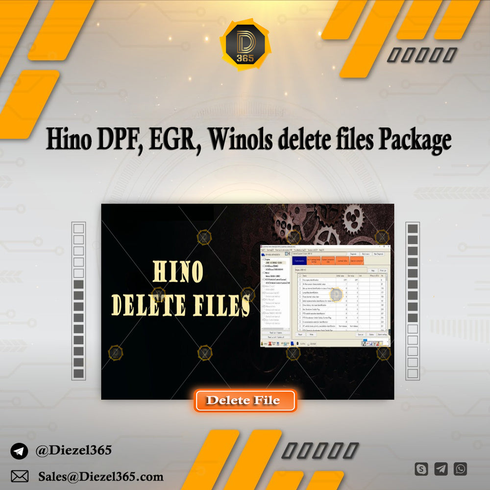 Hino DPF, EGR, Winols delete files Package