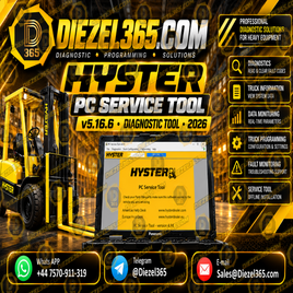 Hyster Forklift PC Service Tool v5.16.6 Diagnostic Tool 2026 Diezel365